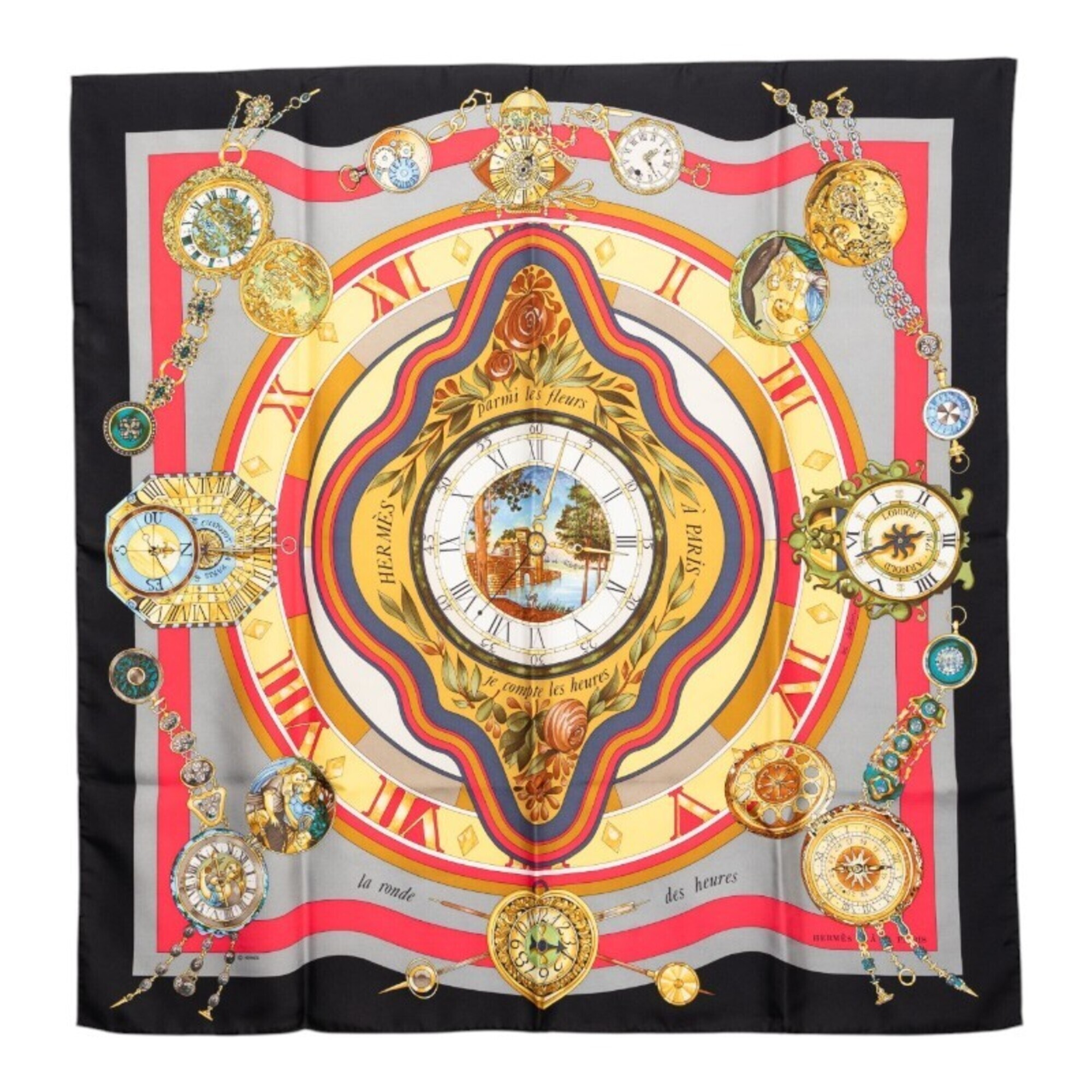 Hermes Carre 90 "Parmi Les Fleurs Je Compte Heures" (Time Spent Among Flowers...